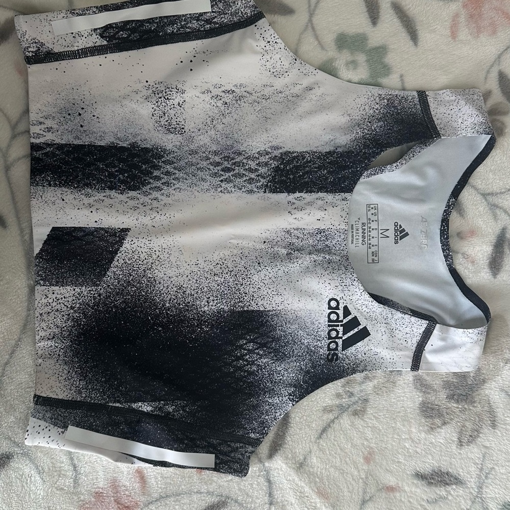 Adidas Black and White Sports Bra